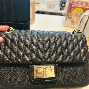 Karl Lagerfeld Black Quilted Shoulder Bag